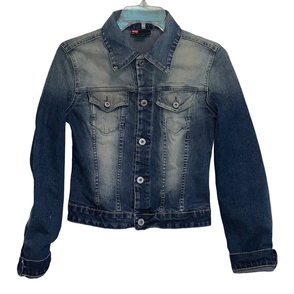 Diesel Vintage Y2K Denim Trucker Jacket Stretch Acid Wash Women's Small